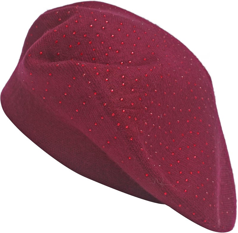 ZLYC Womens French Beret hat, Reversible Solid Color Mosaic Warm Beret Cap for Girls - Image 1